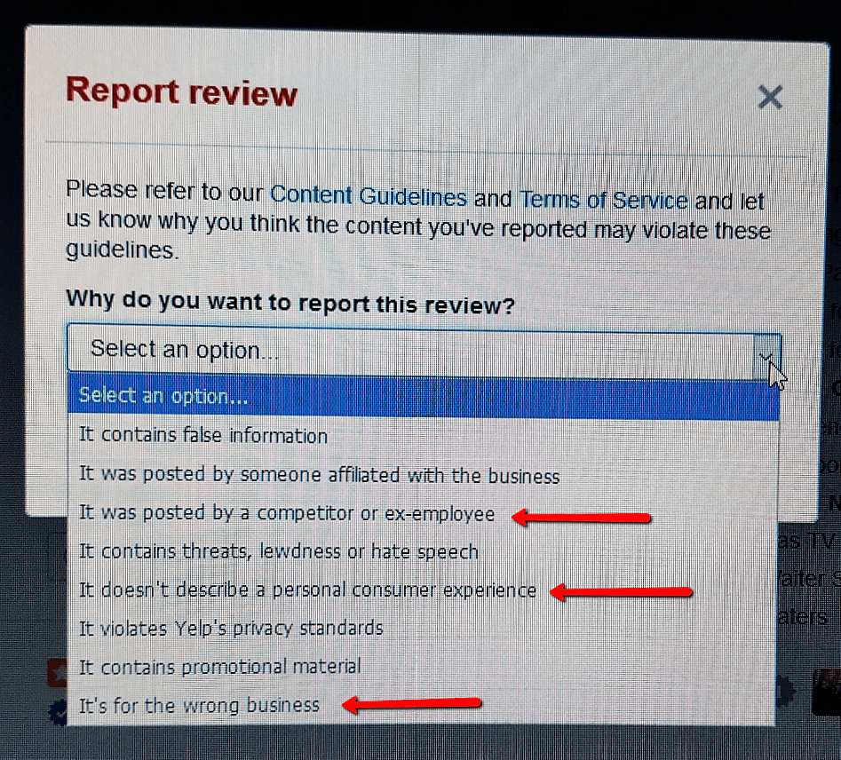 Flagging Yelp Reviews