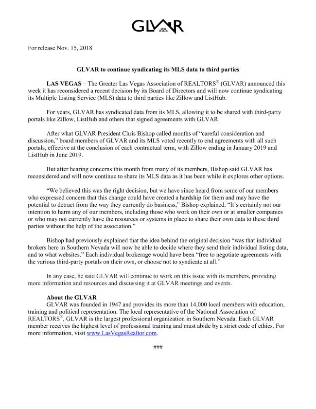 GLVAR Zillow Listhub MLS
